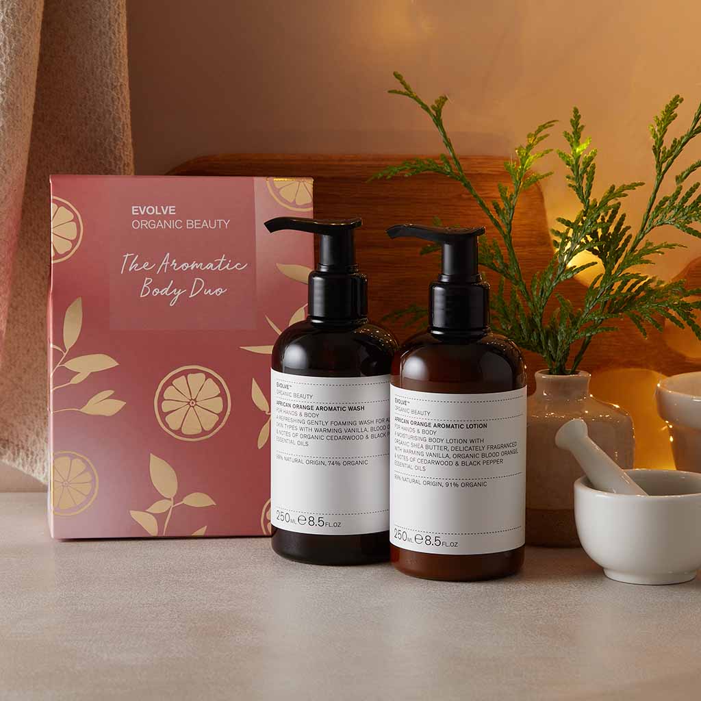 aromatic body duo evolve organic skincare christmas gift set