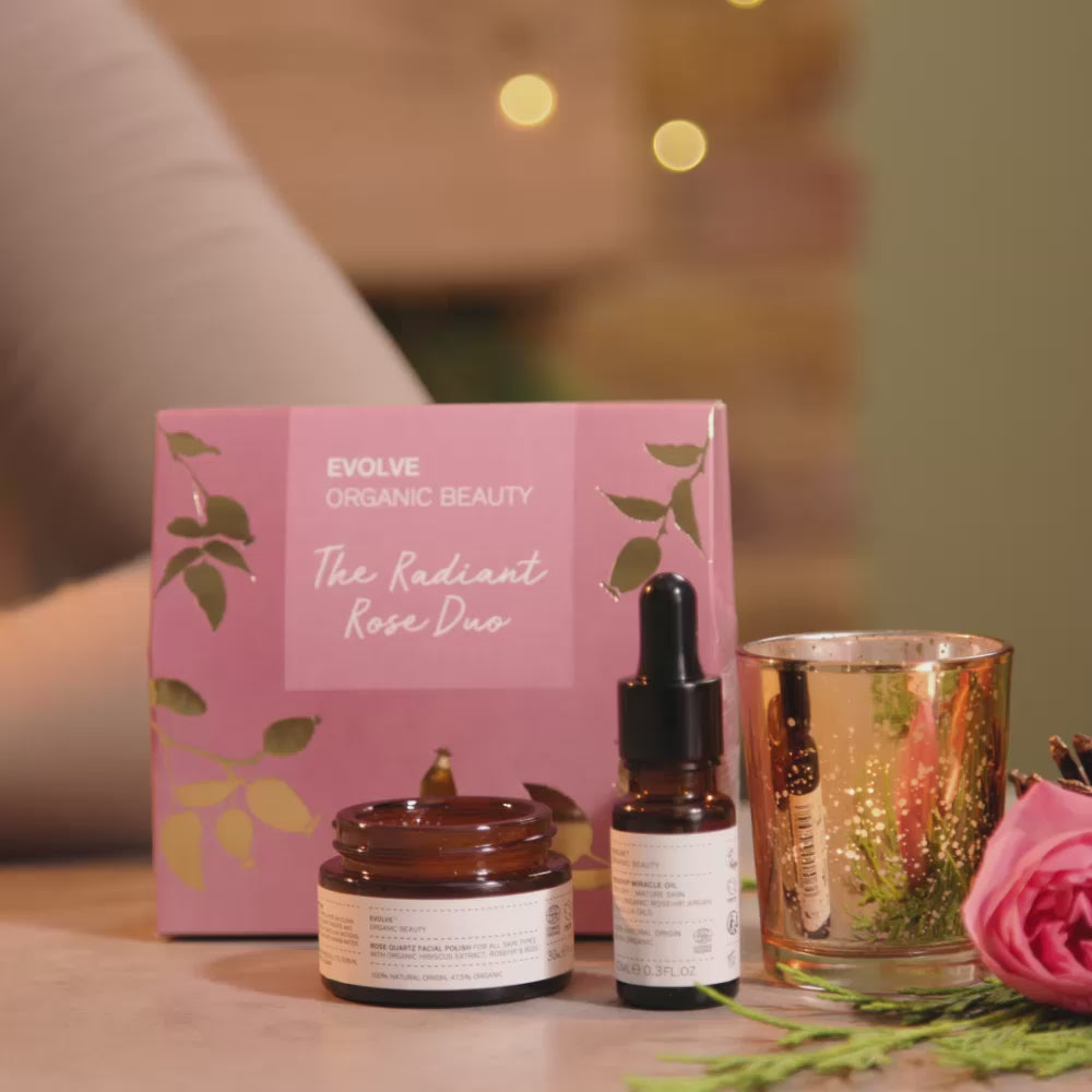 radiant rose duo evolve organic skincare christmas gift set