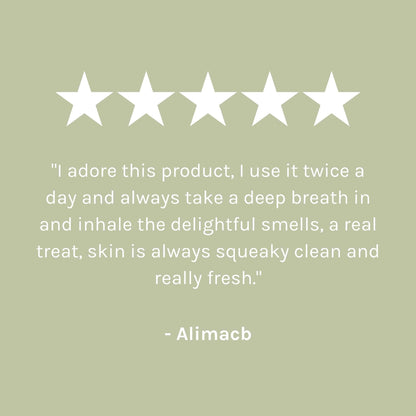 &quot;I adore this product, I use it twice a day and always take a deep breath in and inhale the delightful smells, a real treat, skin is always squeaky clean and really fresh.&quot; - Alimacb