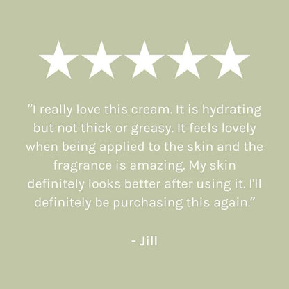 customer testimonial from using evolve skincare true balance gel cream saying &